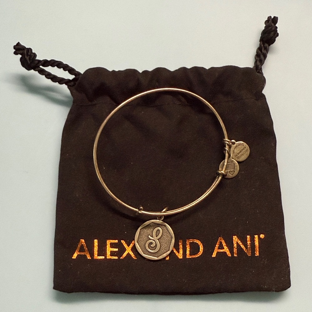 Alex and Ani Silver Initial Charm Bracelet